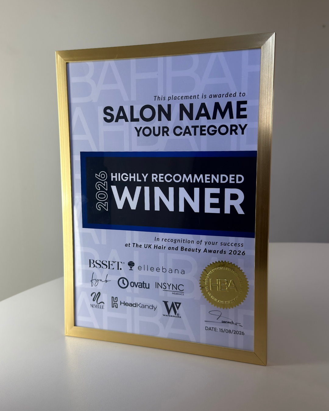 Personalised Placing Certificate - Highly Recommended