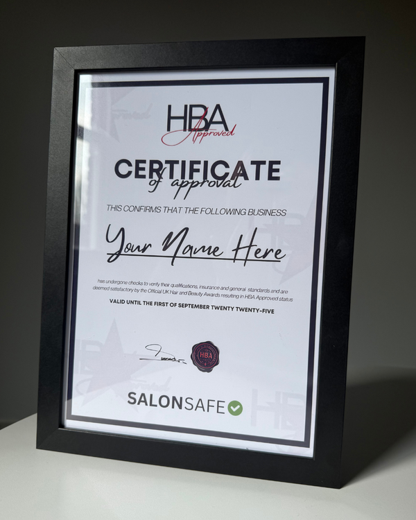 Framed HBA Approved Certificate