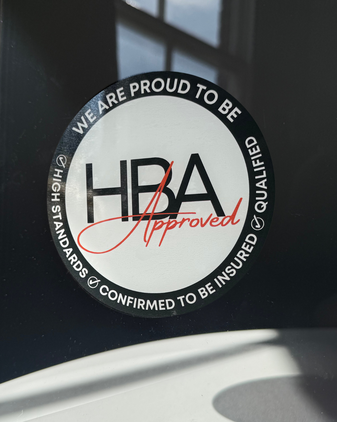 Black HBA Approved Seal - Window