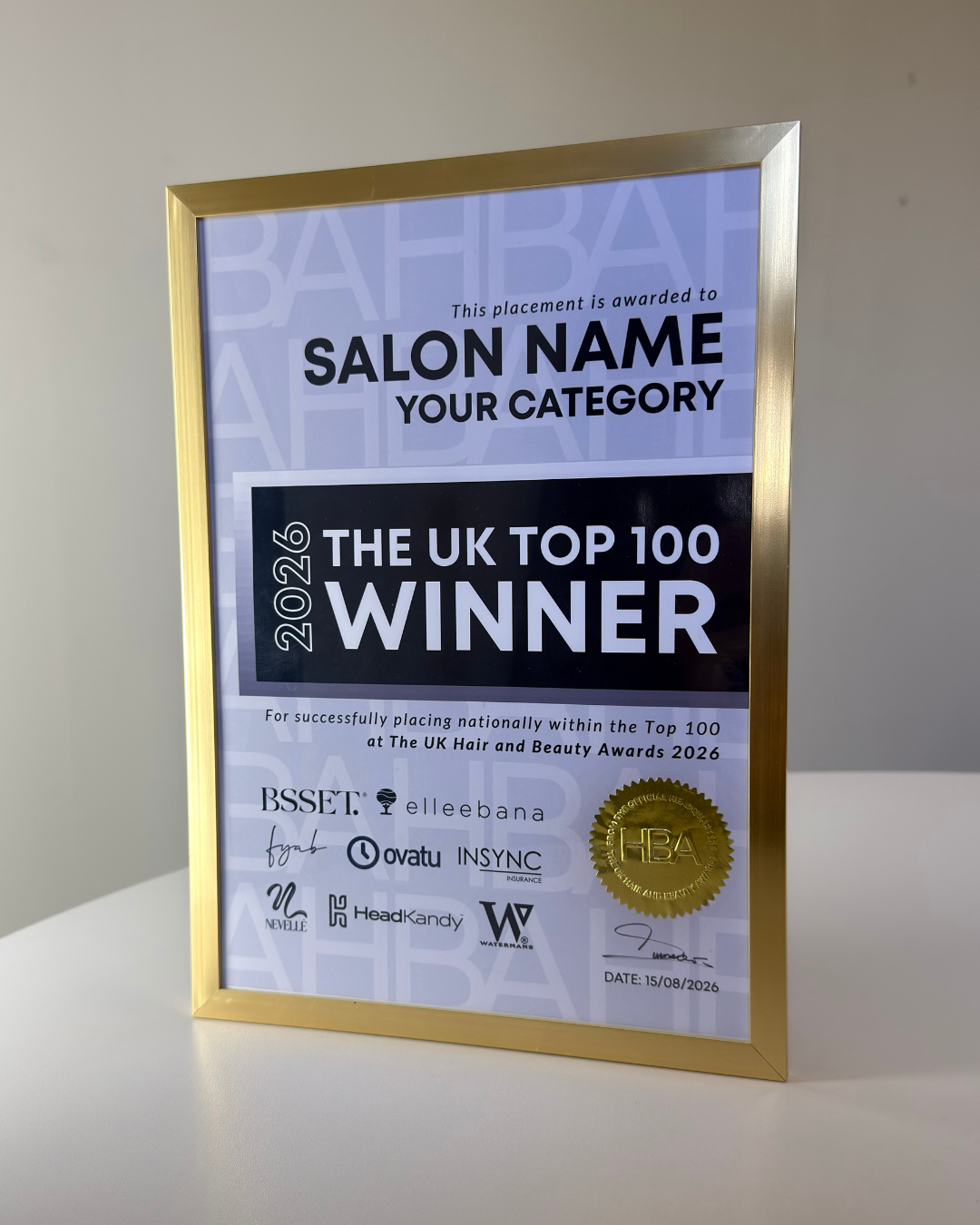 Personalised Placing Certificate - TOP 100